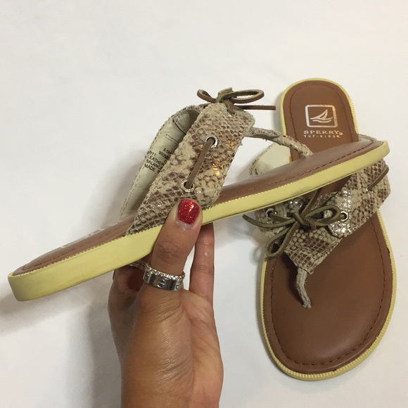 SPERRY TOP-SIDER brown & tan python sandals 🤎 - Picture 5 of 7